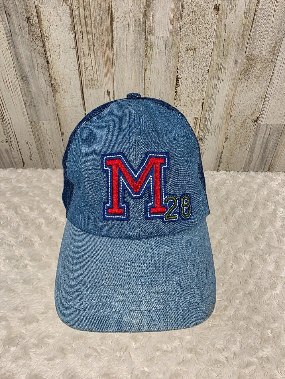 Disney Denim Baseball Cap with Red 'M' Patch